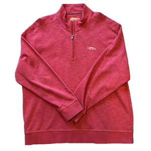 Orvis Mens XL Red Pima Blend Long Sleeve 1/4 Zip Pullover Sweater